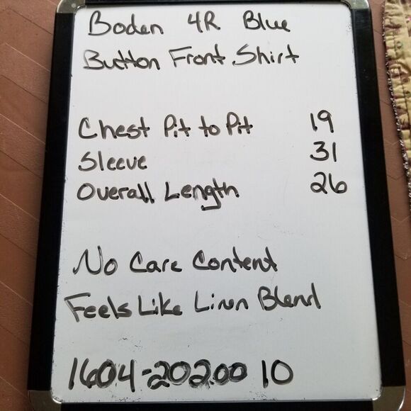 Boden Womens 4R Blue Classic Button Front Long Sleeve Rounded Hem Shirt - Picture 7 of 7